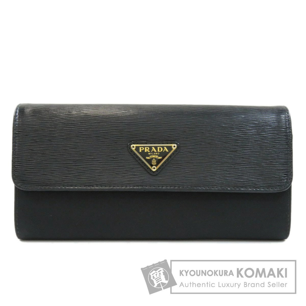 Prada motif long Wallet leather